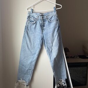 GRLFRND Helena Jean Light Blue Distressed Ankle Jean Size 27